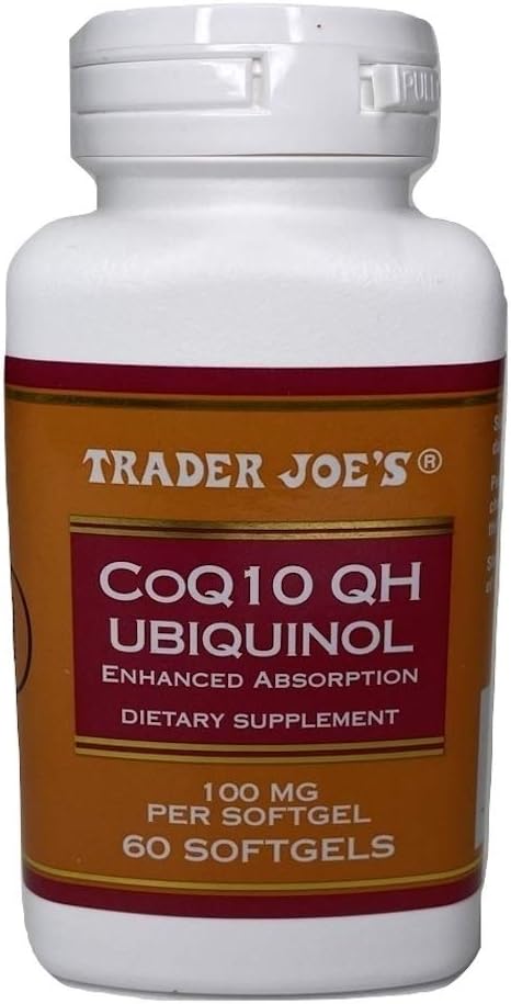 Trader Joe CoQ10 QH UBIQUINOL Assorbimento potenziato 100mg 60 Softgels