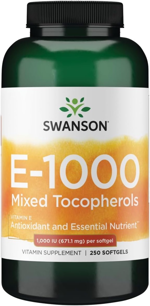 Cigno vitamina E Tocoferoli misti 1000 Iu (671.1 Milligrammi) 250 Sgels