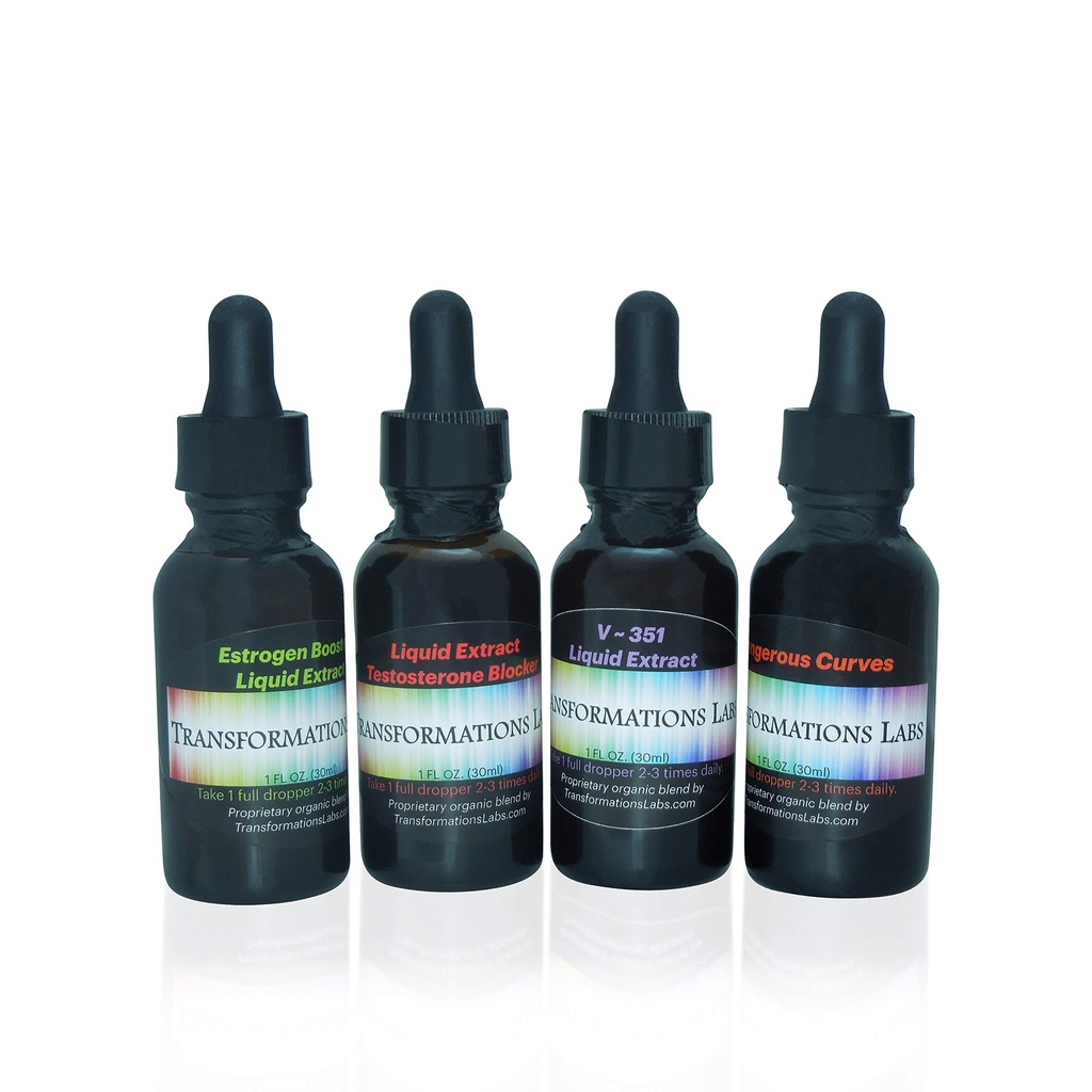 MTF E-Booster, T-Blocker, V~351 Advanced Feminizer & Curves Synergist, MTF Liquid Extracts 4 Pack Transitioning Kit!!