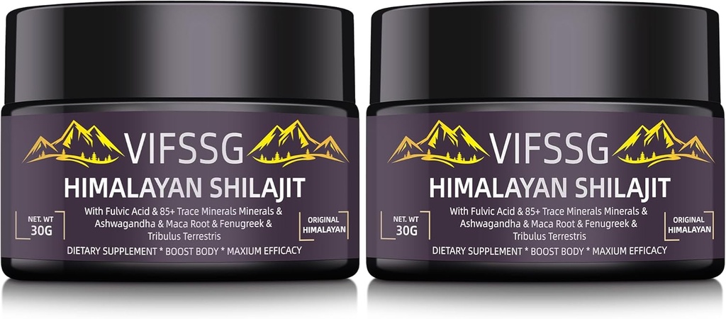 700 Mg Shilajit Supplemento, naturale Organic Shilajit Resina Supplemento, Shilajit Himalayan Organic, Gold Grade Nature Shilajit con 4 in-1 Complesso per il supporto energetico, 60 Grammi, 2Pack