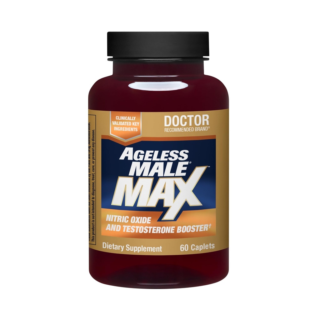 Male senza età Max Totale Testosterone Booster supplemento per gli uomini, 60 Caplets