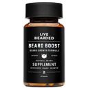 Cuscinetto vivo Boost - Vitamine di crescita del cuscinetto per gli uomini con biotina, collagene, silica, radice di Fo-Ti - Crescita dei capelli facciali per gli uomini, Made in the USA | alimentazione di 30 giorni