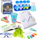 UNGLINGA Kids Science Experiment Kit con Cappotto di laboratorio Scienziato Costume Vestire e Role Giocare Giocattoli Regalo per Ragazzi Ragazze Bambini Natale Festa di compleanno