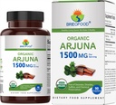 Brieofood Organic Arjuna 1500mg, 45 Serve, Vegetariano, Senza Glutine, 90 compresse vegetariane