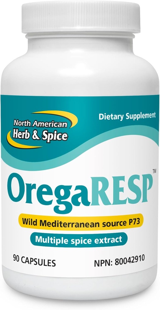 NORTH AMERICAN HERB & SPICE OregaResp - 90 capsule vegetali - Immune & Respiratory Health - Cumin, Sage, Oregano olio - Sicuro per bambini &amp; animali, Non-GMO - 90 Serve