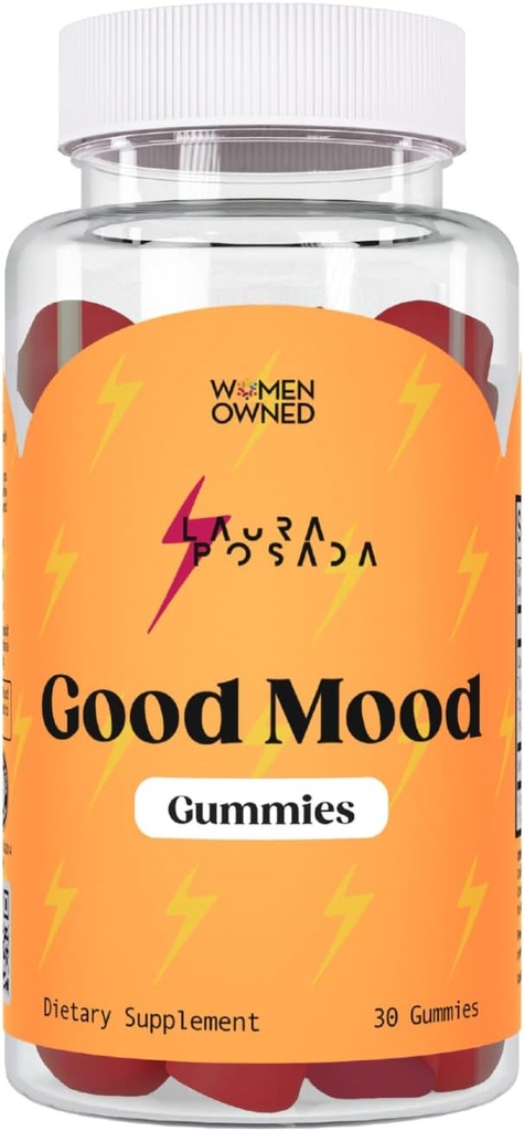 Laura Posada Mood Support Gummies Saffron Supplemento 30 Conta 100% naturale | Nessun ormone o prodotti chimici | Cruelty Free | Women Owned Company | Gluten Free | Made in the USA