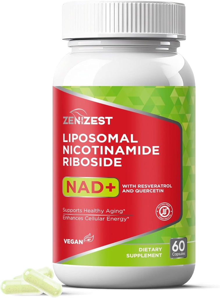 NAD+ Supplemento NMN Alternativa - Liposomal Nicotinamide Riboside con Resveratrolo & Quercetina per Anti Aging Cell Rigenerazione Energy Focus per Uomo Donne