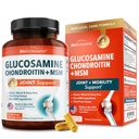 Glucosamina Chondroitin MSM Joint Support Supplement - Peptidi di collagene, curcuma e zenzero, Acido ialuronico, Glucosamina Chondroitin Sulfato per il comfort congiunto - Gluten Free, Non OGM, 180 capsule