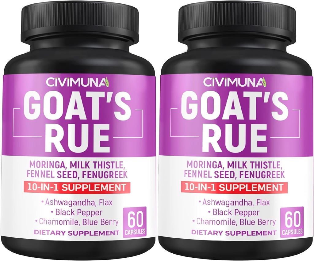 Goat’s Rue Capsules con Goat’s Rue, Moringa, Milk Thistle e More - 120 capsule per 4 mesi di fornitura (Pack of 2)