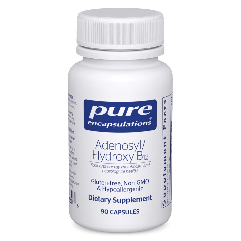 Pure Encapsulations Adenosyl/Hydroxy B12 90's - Alta potenza B Vitamina - per il metabolismo energetico e il supporto neurologico* - Integratore di supporto del cervello* - Vegan & Gluten Free - 90 Capsule