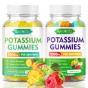 Gummies Citrato di potassio 1000mg, Gummies supplemento di potassio ad alta potenza per adulti donne e uomini, Potassium Gummies supporto Gambe e salute del muscolo, Ananas & Frutta mista