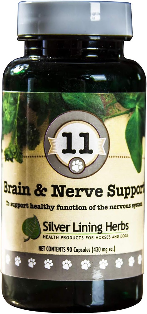Silver Lining Herbs 11 Canine Brain & Nerve Support - Prodotto naturale aiuta a mantenere il sistema nervoso, cervello, & Spinal Cord - Integratore di erbe Aiuta a mantenere la felicità e buona disposizione - 90 capsule