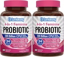 Probiotici per le donne, 120 miliardi di CFU 34 Strains, Prebiotici, Enzimi Digestivi, Mirtillo, 4-in-1 Femminile Probiotico, Digestivo, Vaginale, Supporto Immune, 60ct (Pack of 2)