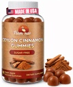 Zucchero Ceylon Cinnamon Gummies Regolazione dello zucchero, Neuroprotettivo- Supplemento con Cromo e Cinnamon Bark- alternativa alle capsule di cannella - 90 Chews