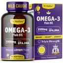 Omega-3 Fish Oil, 3500 mg, Alta EPA & DHA – No Fishy Taste, Facile da ingoiare, Burpless, Limone naturale – Supporta Cuore, Cervello & Joint Health – 90 Softgels – Wild Caught.