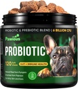 Probiotici per Cani - Enzimi Digestivi Gut Flora, Salute Digestiva, Sistema Immune - Supporto Diarrea, Itchy Skin, Allergies - Zucca, Pasto Flaxseed, Papaya Powder - Chews Probiotici per Cani