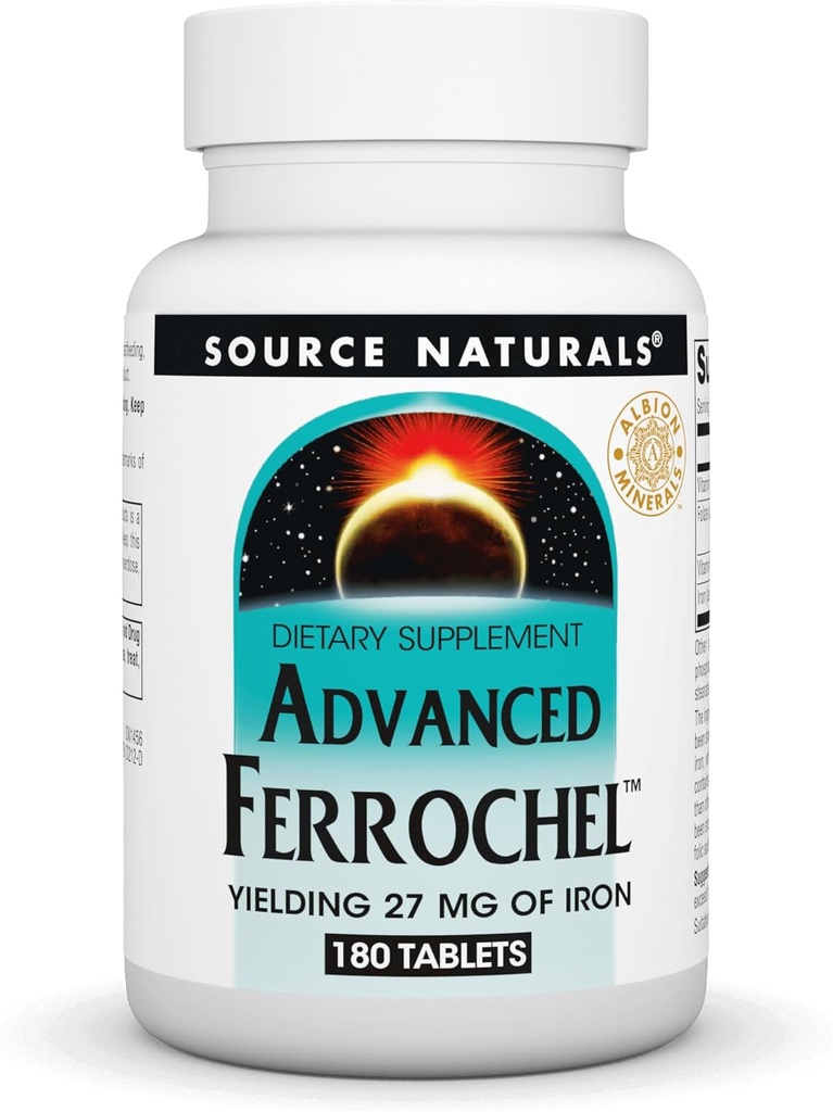 Fonte Naturals Ferrochel avanzato, Supplemento dietetico che genera 27 mg di ferro - 180 compresse