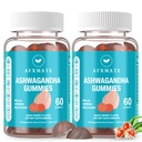AFXMATE Ashwagandha Gummies & Vitamina D Gummies per uomini e donne 120 conte Aswangdha supplemento (non OGM, senza zucchero e senza glutine)