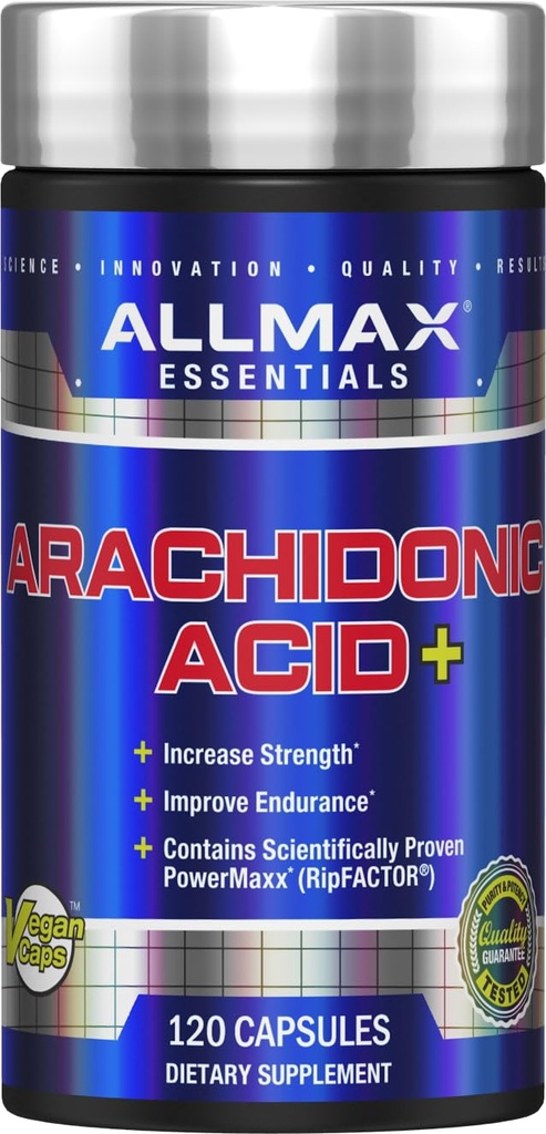ALLMAX Essentials Arachidonic Acid+ - 120 Capsule - Aumenta la resistenza e migliora l'eccedenza - Gluten Free - 30 Serve