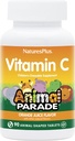 NaturesPlus Animal Parade Vitamin C Children's Chewable - Natural Orange Juice Flavor - 90 compresse a base di animali, Confezione da 2 - Vegan, Vegetariano, Gluten Free - 90 Total Servings