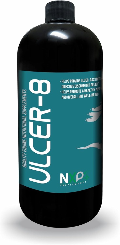 Ulcer-8 - Ulcer Gastritis & Colic Relief Appetite Digestion Supplemento per cavalli da NXP Supplementi - 1 Quart (32 oz)