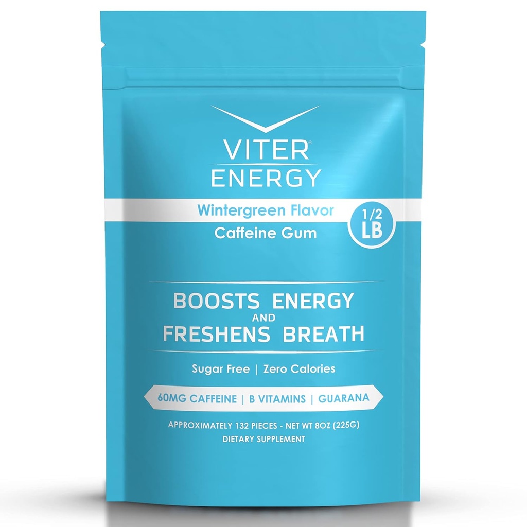 Viter Energy Caffeina Caffeina, B Vitamine, Guarana, Sugar Free. (Wintergreen, 8oz, Bulk Bag)
