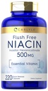 Carlyle Niacin Flush Free 500mg | 220 capsule | Non OGM e Gluten Free Essential Vitamin