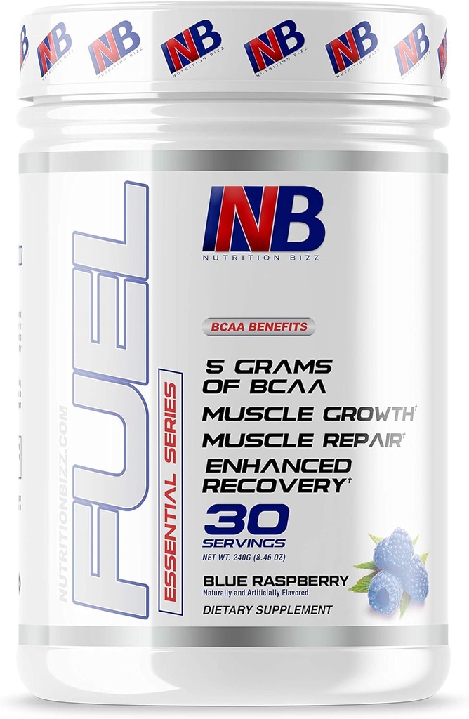 BCAA Powder, 5 Grammi di aminoacidi BCAA, Post Workout Recovery Drink per la costruzione del muscolo, il recupero e l'eccedenza, 30 Servings (Blue Raspberry)