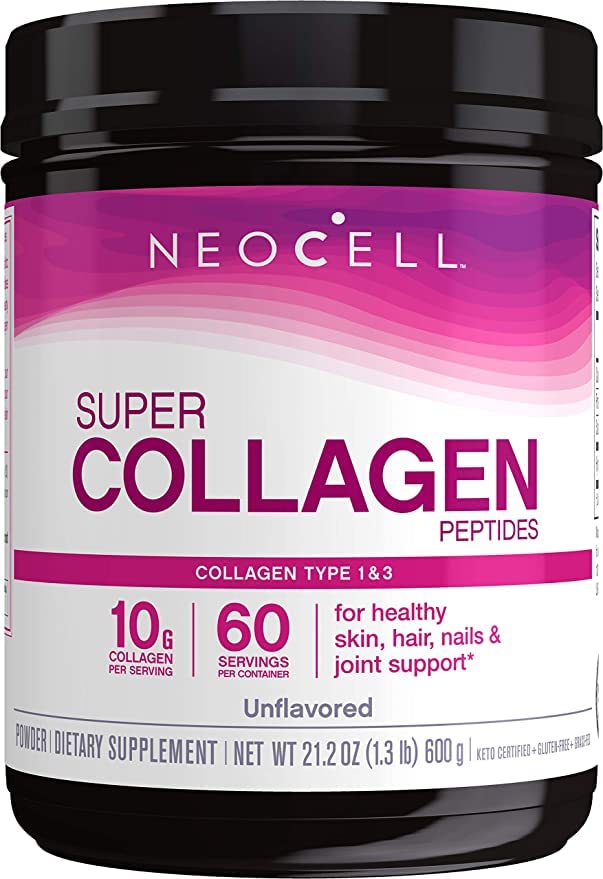 NeoCell Super Collagen Peptidi, Grass-Fed Collagen Tipi 1 e 3, Unflavored, 21.2 Ounces (Package May Vary)