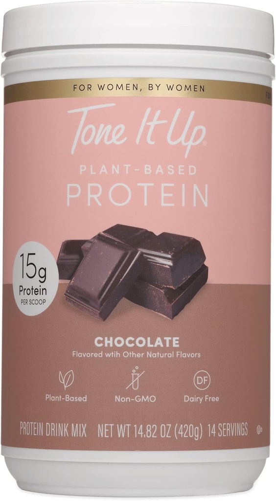Tono It Up polvere proteica basata sulle piante I latticini Free, senza glutine, Kosher, Pea non OGM & Chia Seed Protein and Oat Milk I for Women I 14 Servings, 15g di Protein – Cioccolato