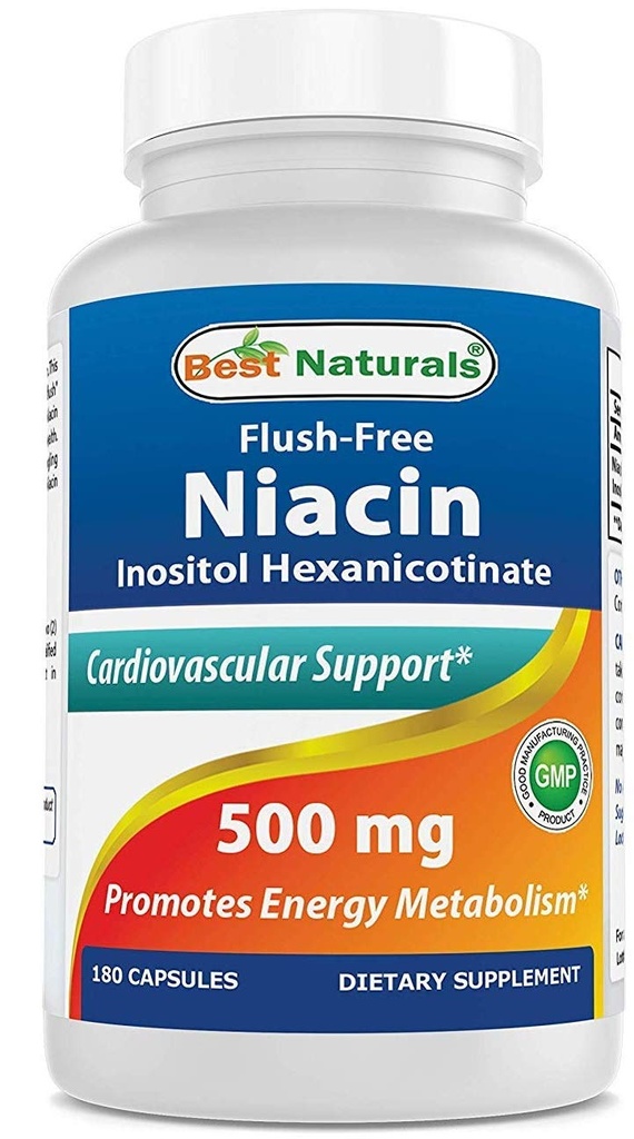 Migliore naturali senza fluido Niacina Inositol Hexanicotinate 500 mg 180 capsule
