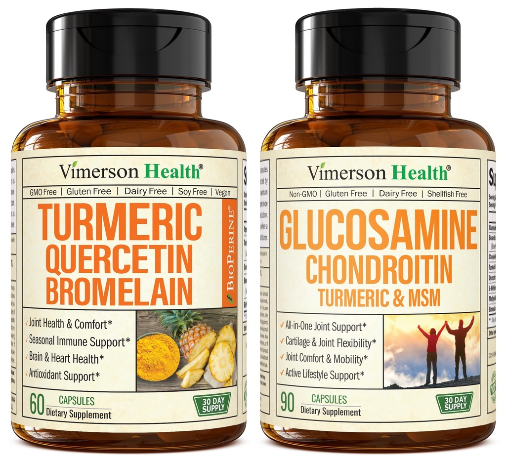 Quercetina con bromelaina e curcumina e curcuma e glucosamina condroitina MSM e supporto articolare curcuma