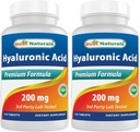 I migliori naturali acido ialuronico 200 mg 120 compresse (non OGM, senza glutine) - promuove la pelle sana giovanile e la funzione congiunta sana (120 conteggio (pacchetto di 2))