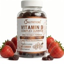 O NUTRITIONS Vitamina B Complex Vegan Gummies con Vitamina B12, B7 come Biotina, B6, B3 come Niacin, B5, B6, B8, B9 come Folate per Stress, Energy and Healthy Immune System (1 Confezione)
