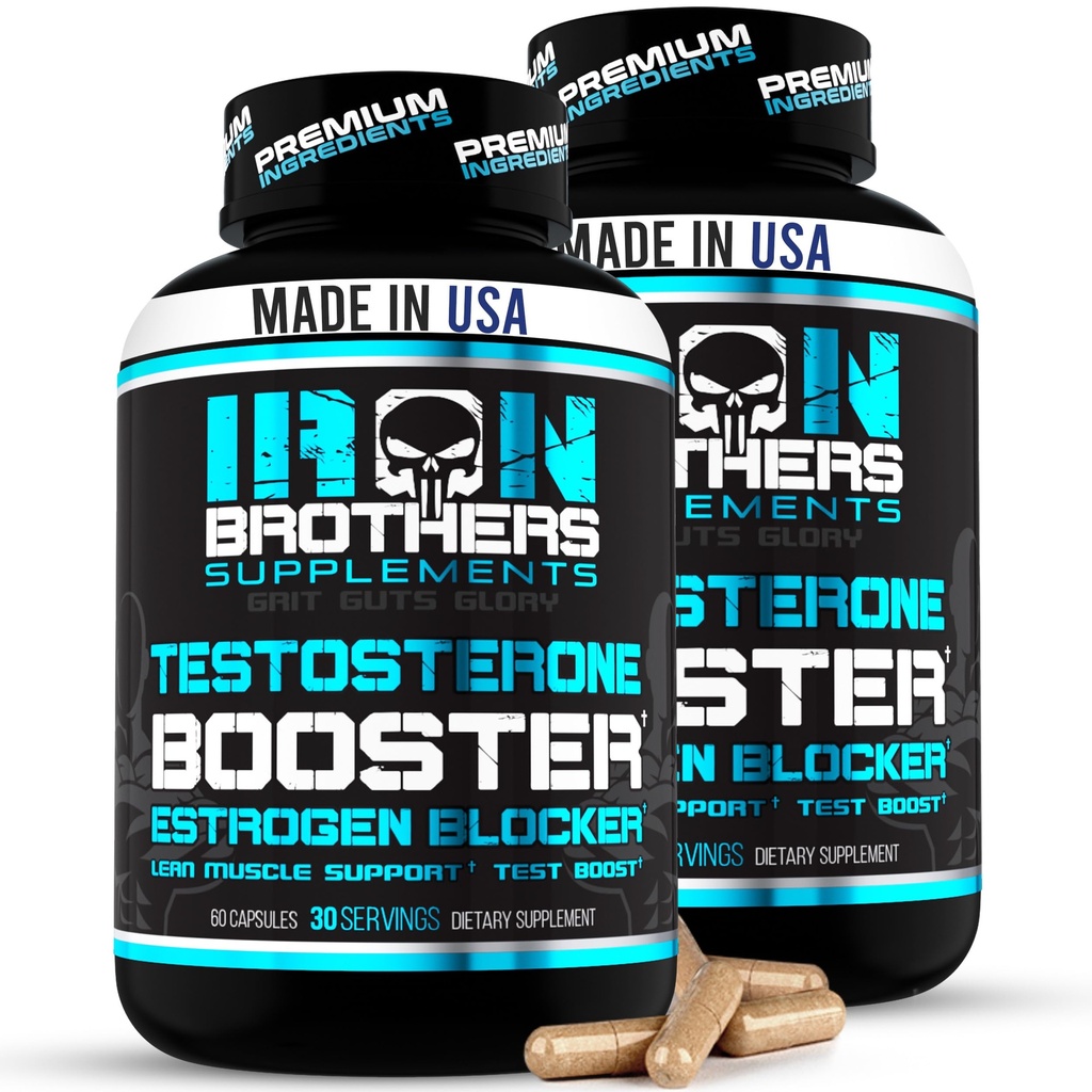 Booster di prova per gli uomini con blocco di estrogeno - Supplemento dietetico anti-estrogeno - Inibitore di aromatasi naturale - Aumentare Libido & Forza 60 capsule - Crescita del muscolo - Perdita di peso (2 bottiglie)