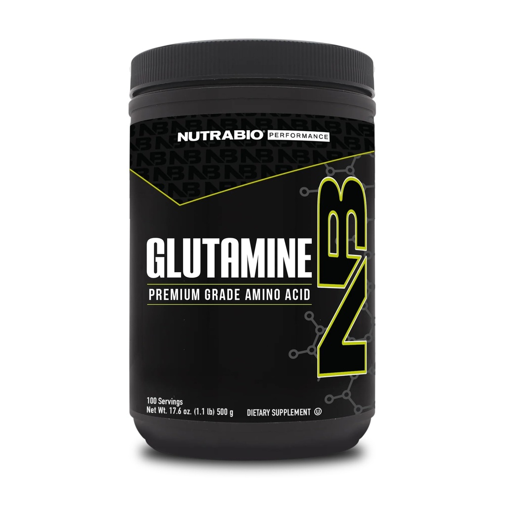 NutraBio Pure L-Glutamina Polvere, 100 Serve L-Glutamina Supplemento, Aminoacido, Grado puro, Glutamina, Assolutamente no Additivi, Filler o Eccipienti, Muscle Recovery Supplement - (500 Grammi)