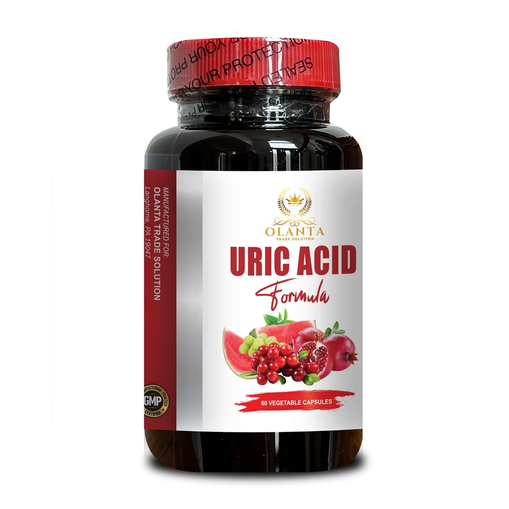 URIC Acid - Uric Acid Advanced Formula, Joint discomfort, Natural Remedy, Uric Acid Supplement, Protect The Urinary Tract - 1 Bottle 60 Capsules