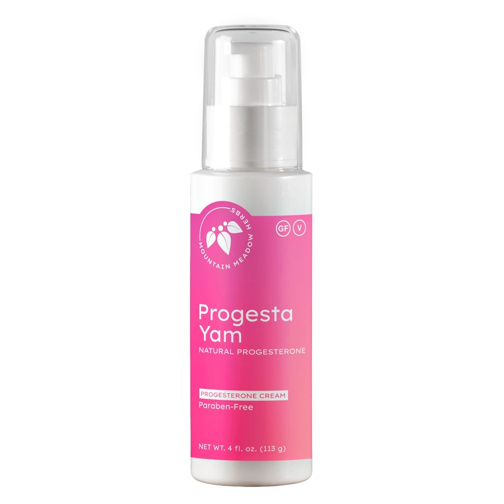Mountain Meadow Herbs Progesta-Yam Crema – Progesterone Bioidentical da Wild Yam – Menopause & Perimenopause Hormone Support – Physician Sviluppato, 3rd Party Tested, Non-GMO, 4oz