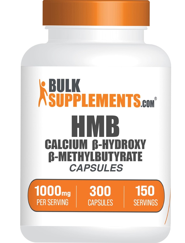 BulkSupplements.com Capsule HMB - come Supplemento HMB di calcio, Beta-Hydroxy Beta-Methylbutyrate - Gluten Free, 2 Capsule per Serving (1000mg), 300 Count (Pack of 1)