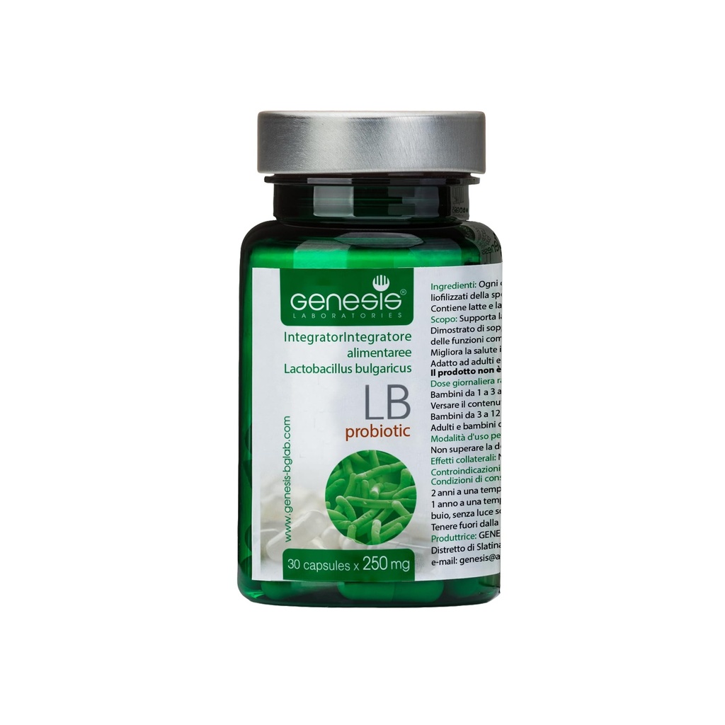 Probiotici Lactobacillus Supplemento 30 capsule con Lactobacillus Bulgaricus 250 mg Probiotico Digestivo Sostegno Immune Gut Salute Probiotici per Digestione Salute Anti Bloating