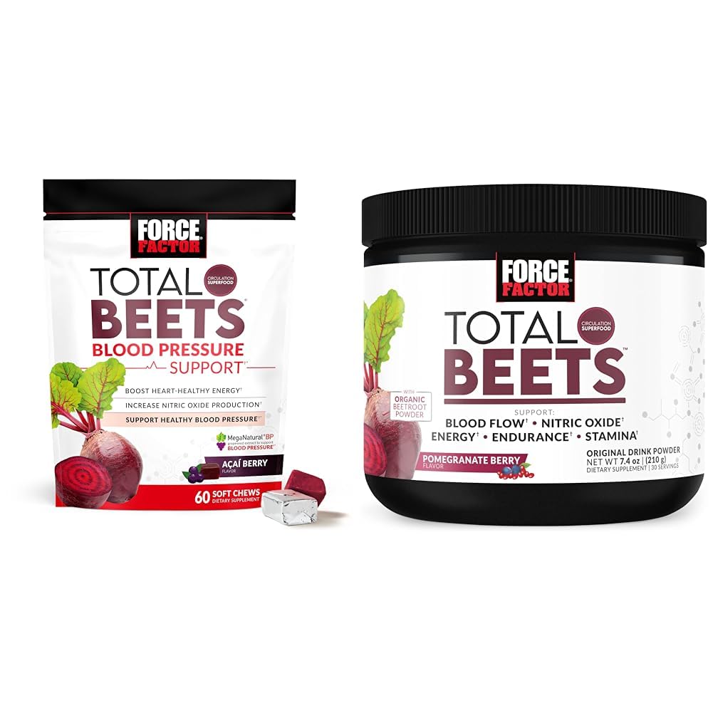 Fattore di Forza Totale Beets Integratori di pressione sanguigna con Polvere di barbabietola & Total Beet Bere Miscela Superfood Polvere con Nitrati per sostenere la Circolazione