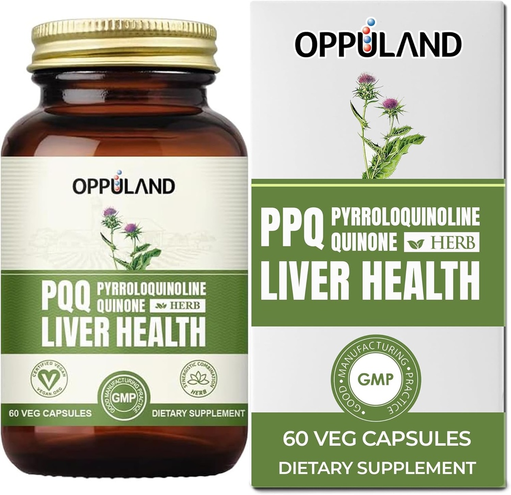 PQQ + Herbs Liver Supports-PQQQ Liver Supplement-Pyrroloquinoline Quinone con estratto di cardo del latte per le capsule di veg di salute-60 del fegato
