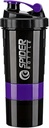 5 In 1 bottiglia di Shaker Protein - Bottiglia di Shaker della serie professionale per scuote le proteine e la bottiglia di palestra pre allenamento, con stoccaggio della polvere, vassoio di pedaggio, palla di miscelazione, tazza di scaglie (viola)