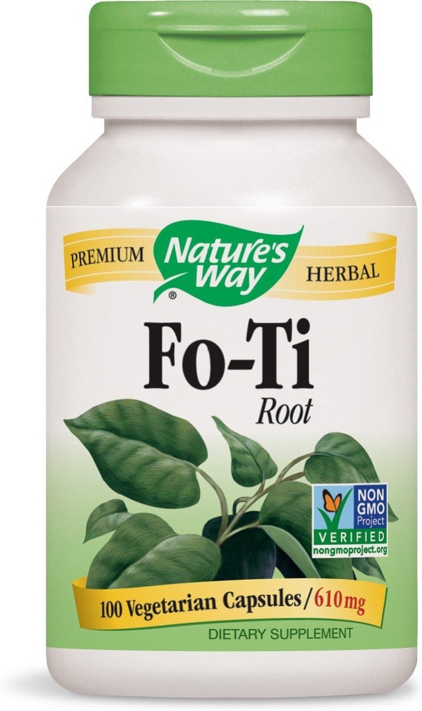 Via della natura Fo-Ti Root 610 mg, 100 capsule vegetariane, Confezione da 2