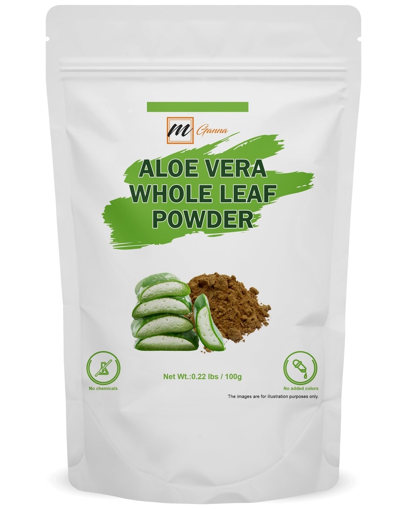 100% naturale Aloe Vera Leaf Polvere Pure Aloe Barbadensis 0.22 LBS /100 Grammi