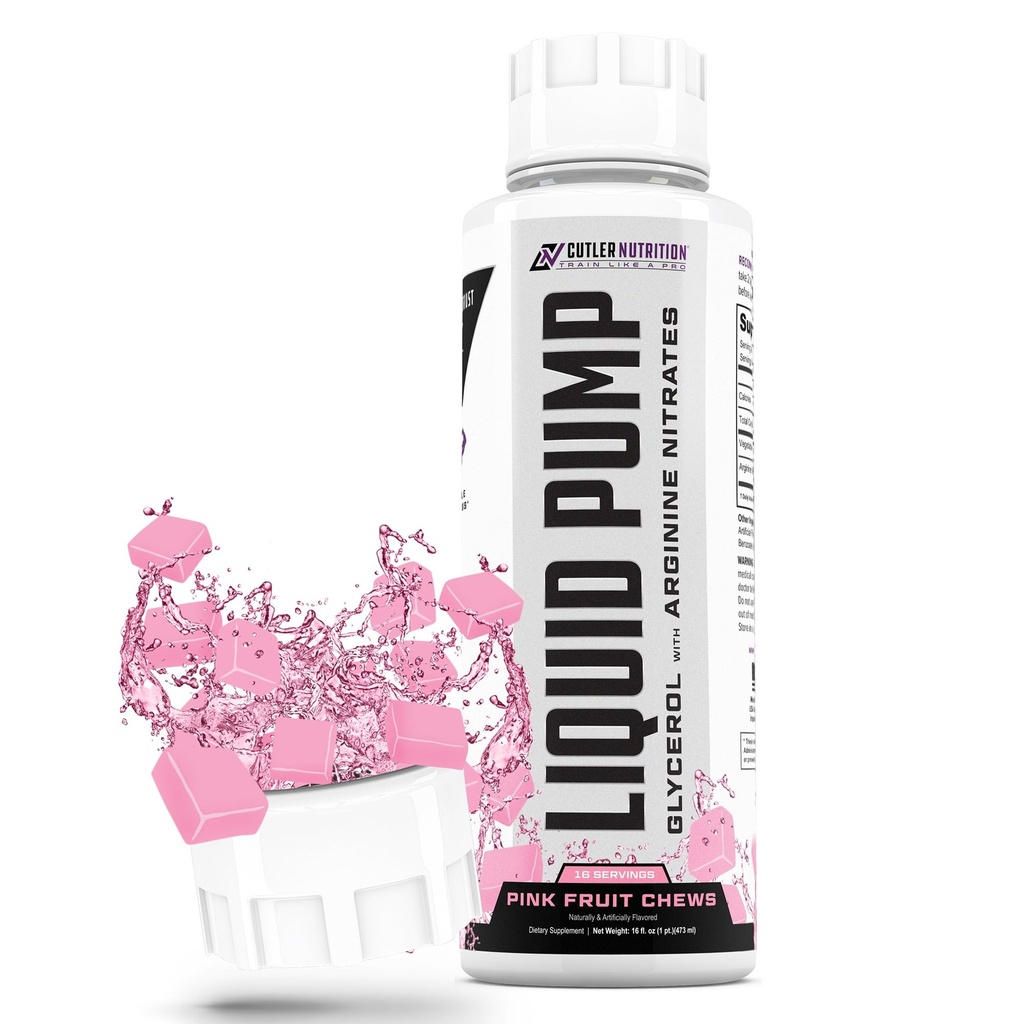 Pompa liquida - Glycerol e Arginina Nitrati per pompa ottimizzata pre-allenamento liquido Caffeina Free Non stim pre-allenamento per energia e prestazioni e nittico Oxide Booster | Pink Fruit Chews Flavor