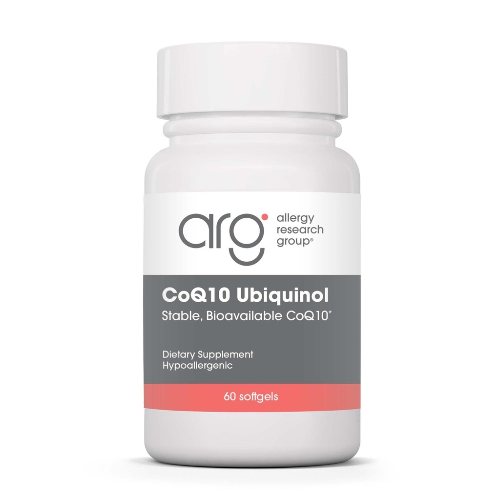 Allergy Research Group CoQH-CF Ubiquinol 100mg Supplemento - CoQ10 non ossidato, Supporta la salute cardiovascolare, Supporto del sistema immunitario, Stabile, Biodisponibile, Softgels - 60 Count