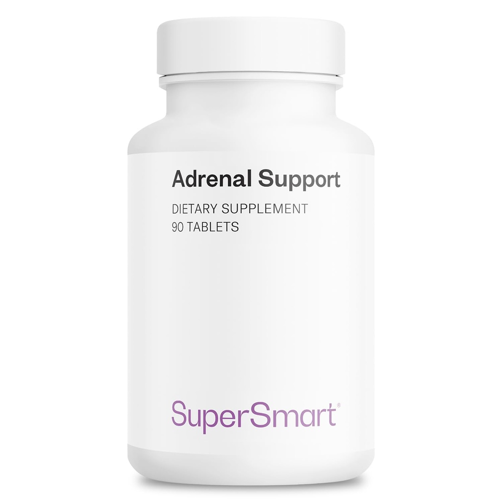 Supersmart - Supporto surrenale (Formula avanzata) - con Rhodiola Rosea, Santo Basilio Tulsi, Magnesio - Supplemento erbe adaptogene | Non-GMO & Gluten Free - 90 compresse