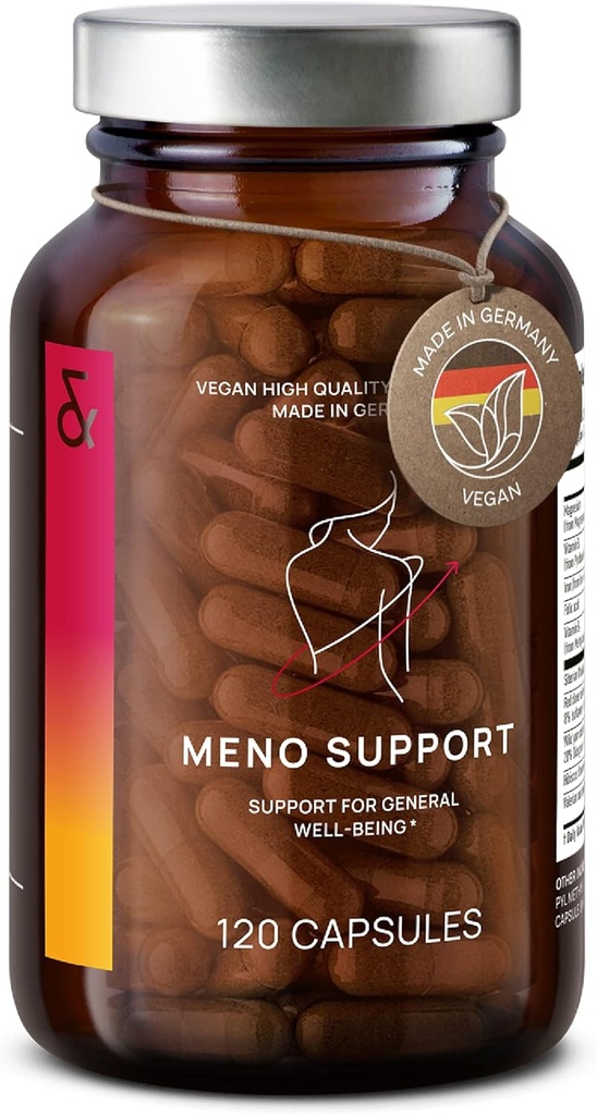 CLAV Meno Balance - Supporto Menopausa - con radice di yam selvatici, Clover rosso, Rhubarb siberiano - Rilievo di Flash caldo, Swing Mood & Muti-Symptom Support -120 Capsule