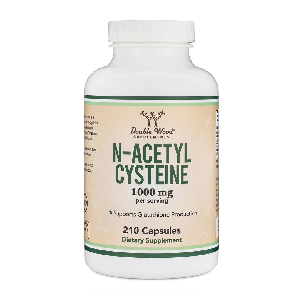 N-Acetyl Cysteine (1,000mg Per Serving 500mg Per Cap, 210 capsule) (Third Party Tested) con Odor Masking Technology per aumentare i livelli di Glutathione di Double Wood